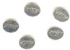 5 11x9x3mm Silver Plated Oval "Courage" Beads